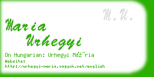 maria urhegyi business card
